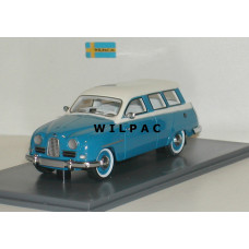 SAAB 95 1959 middenblauw - wit NEO 1:43 