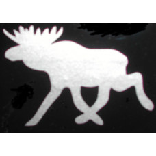 Sticker eland 90 x 62 zilvergrijs metallic