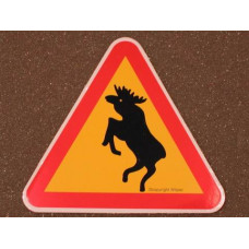 Sticker steigerende eland verkeersbord