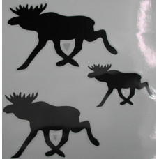Sticker eland familie set van 3 stuks; 75+105+130 mm. zwart