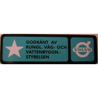 Sticker 3 punts veiligheidsgordel Volvo Amazon P1800 PV544 Godkänt av...