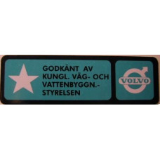 Sticker 3 punts veiligheidsgordel Volvo Amazon P1800 PV544 Godkänt av...