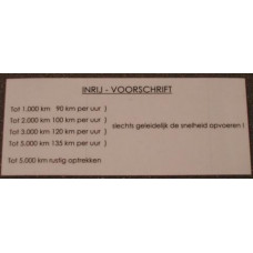 Sticker inrij instructie Volvo NEDERLANDS zilver