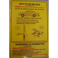 Sticker How to use the jack / krik Volvo 