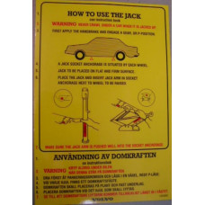Sticker How to use the jack / krik Volvo 
