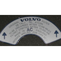 Sticker Volvo luchtfilter 672280 SU dik