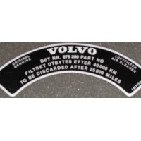 Sticker Volvo luchtfilter 679260 B18 Stromberg
