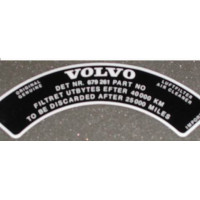 Sticker Volvo luchtfilter 679261 B18 Stromberg