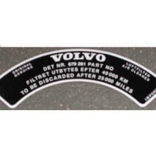 Sticker Volvo luchtfilter 679261 B18 Stromberg
