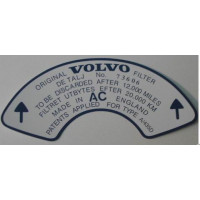 Sticker Volvo luchtfilter 73606 SU dun