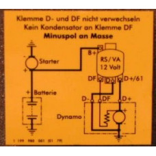 Sticker Volvo spanningsregelaar gelijkstroom dynamo B18