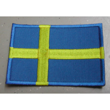 Badge Zweedse vlag / geborduurd / opstrijkbaar / rechthoek RH