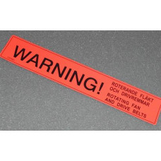 Sticker WARNING rotating fan Volvo 240 waarschuwing draaiende koelvin