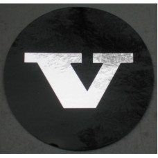 Sticker wieldop V universeel 50 mm. chroom