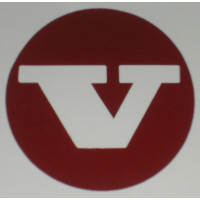 Sticker wieldop Volvo P1800 ES rood 1972 1973 40 mm. 