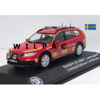 SAAB 9-3X 2009 brandweer ledningbil insatsledare rood geel Triple 9 1:43