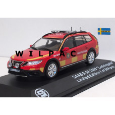 SAAB 9-3X 2009 brandweer ledningbil insatsledare rood geel Triple 9 1:43