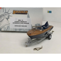 Speedboot (classic american) met trailer Brooklin BRK71 1:43