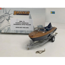 Speedboot (classic american) met trailer Brooklin BRK71 1:43