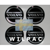 3D SET van 4 stickers v. wieldop Volvo 90 mm CORONA chroom dome