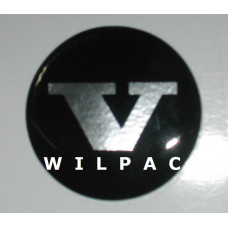 3D sticker wieldop V 42 mm. chroom dome gedomeerd Volvo